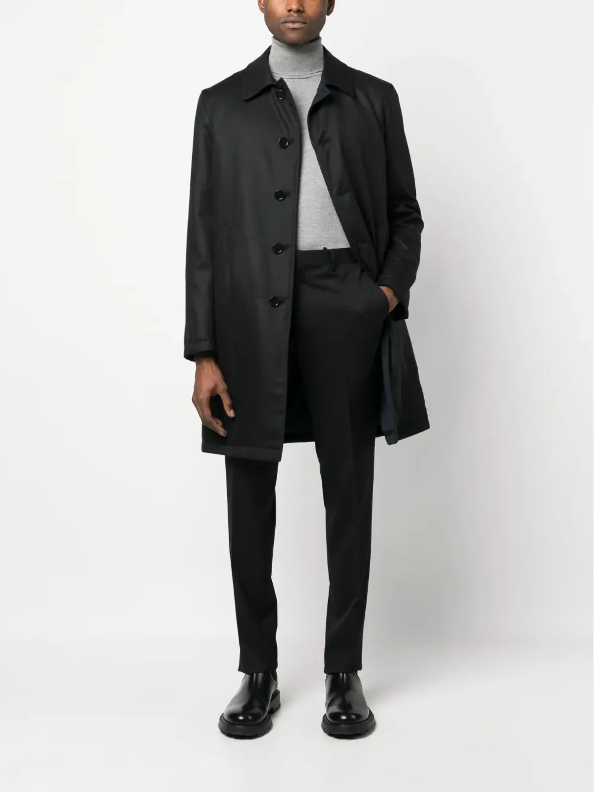 Lardini シングルブレスト ウールコート - 画像2