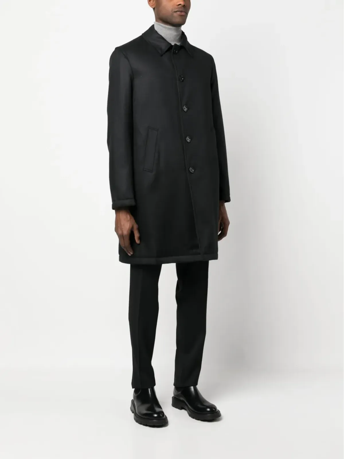 Lardini シングルブレスト ウールコート - 画像3