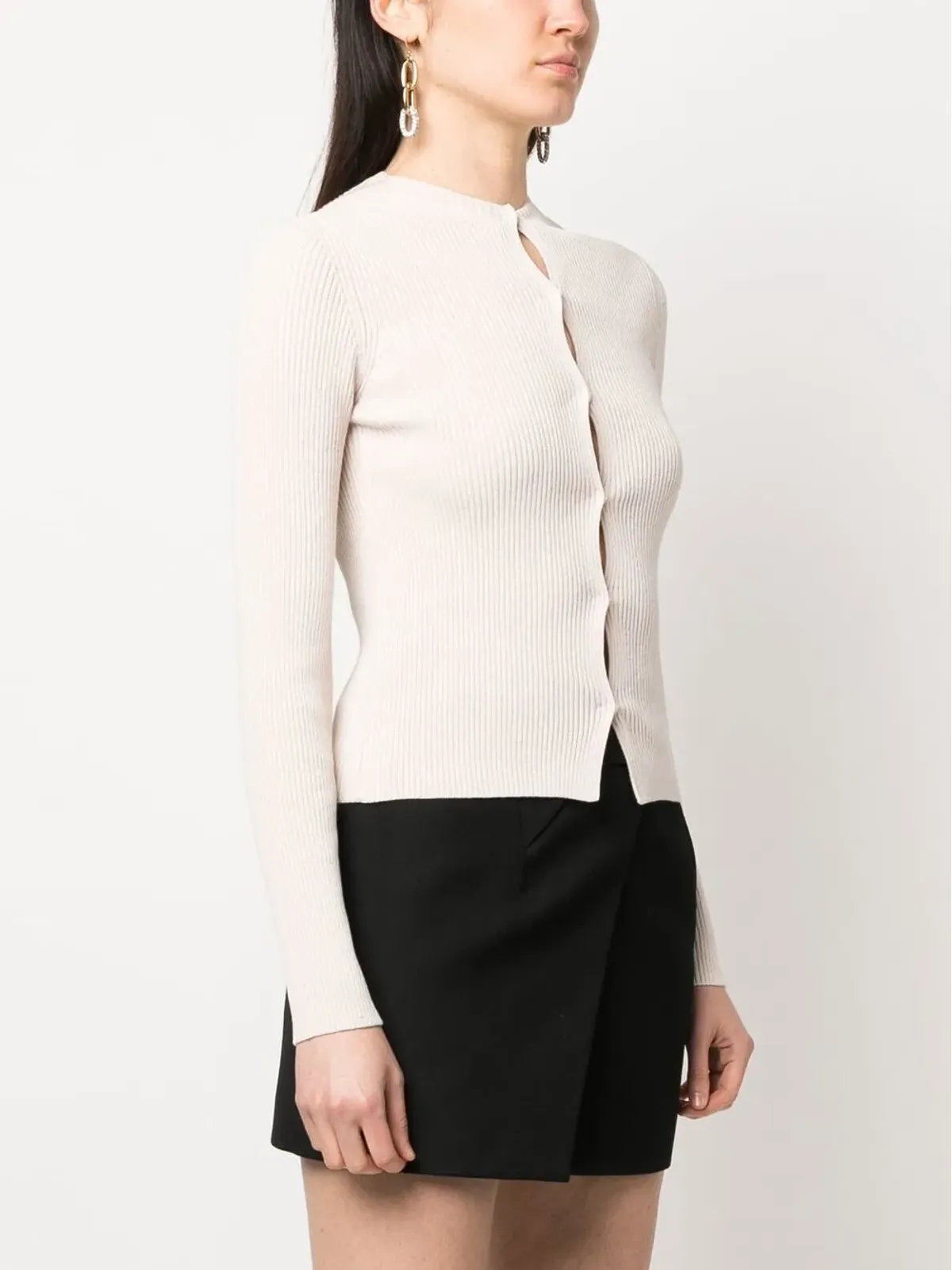 FENDI リブニット コットンブレンド カーディガン - 画像3