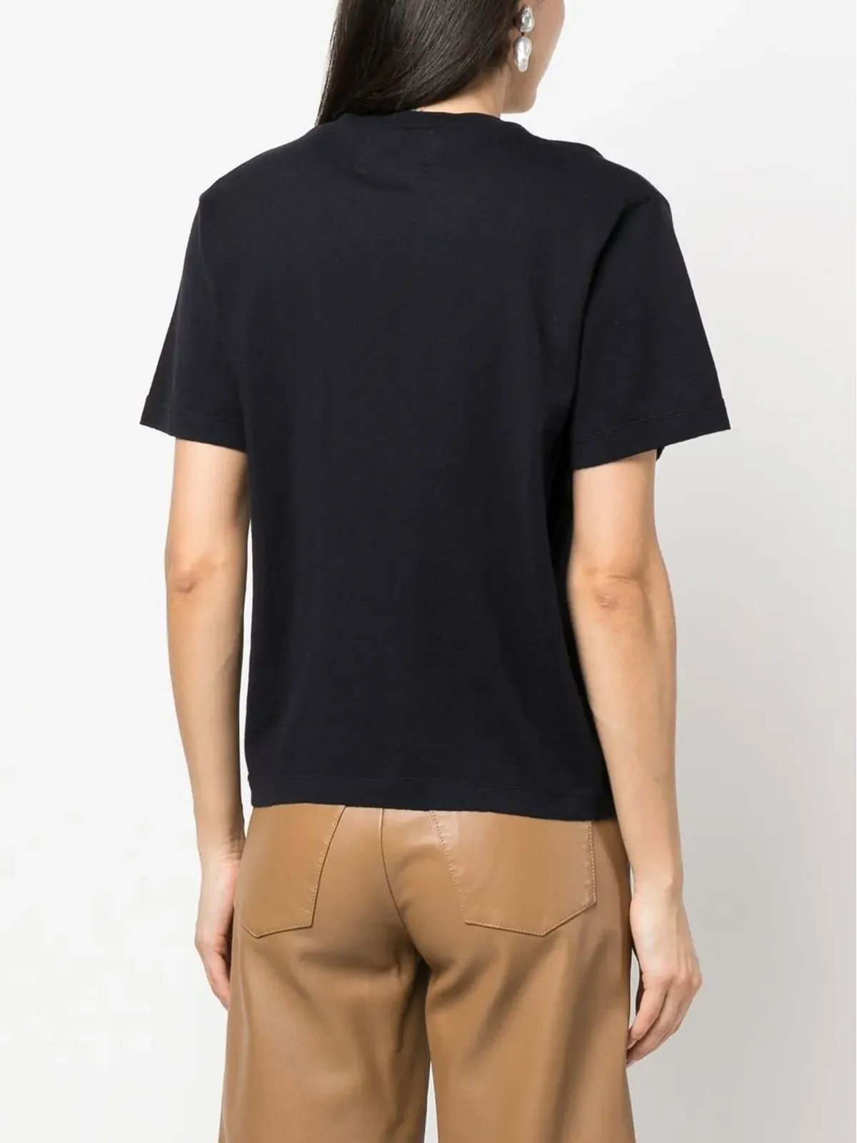 extreme cashmere 半袖コットン混紡Tシャツ ネイビー - 画像4