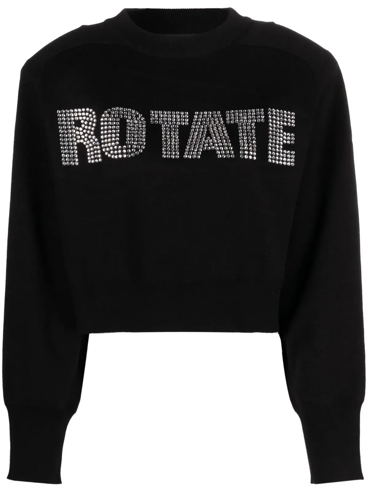 ROTATE BIRGER CHRISTENSEN 黒の長袖クロップドスウェット - 画像1