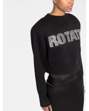 ROTATE BIRGER CHRISTENSEN 黒の長袖クロップドスウェット - サムネイル5