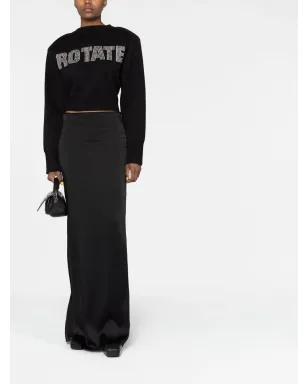 ROTATE BIRGER CHRISTENSEN 黒の長袖クロップドスウェット - サムネイル2