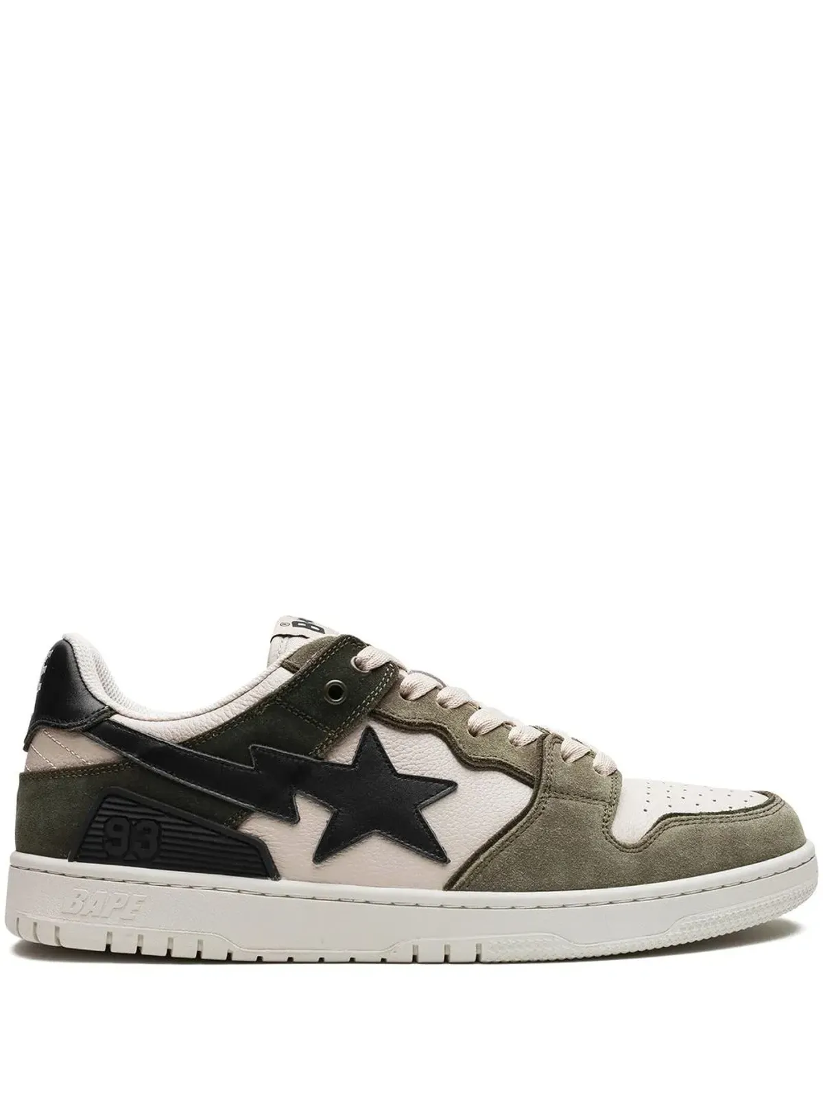 A BATHING APE® Sk8 Sta #4 M1 オリーブドラブ スニーカー - 画像1