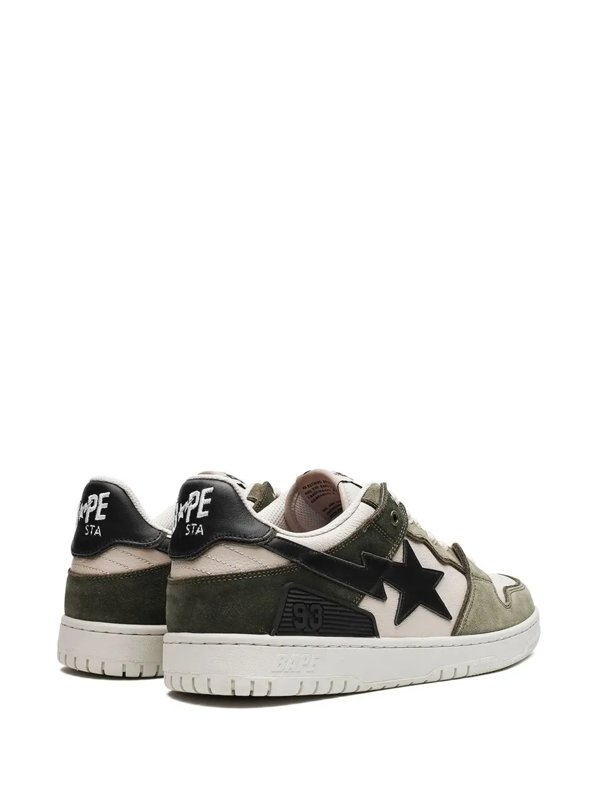 A BATHING APE® Sk8 Sta #4 M1 オリーブドラブ スニーカー - 画像3
