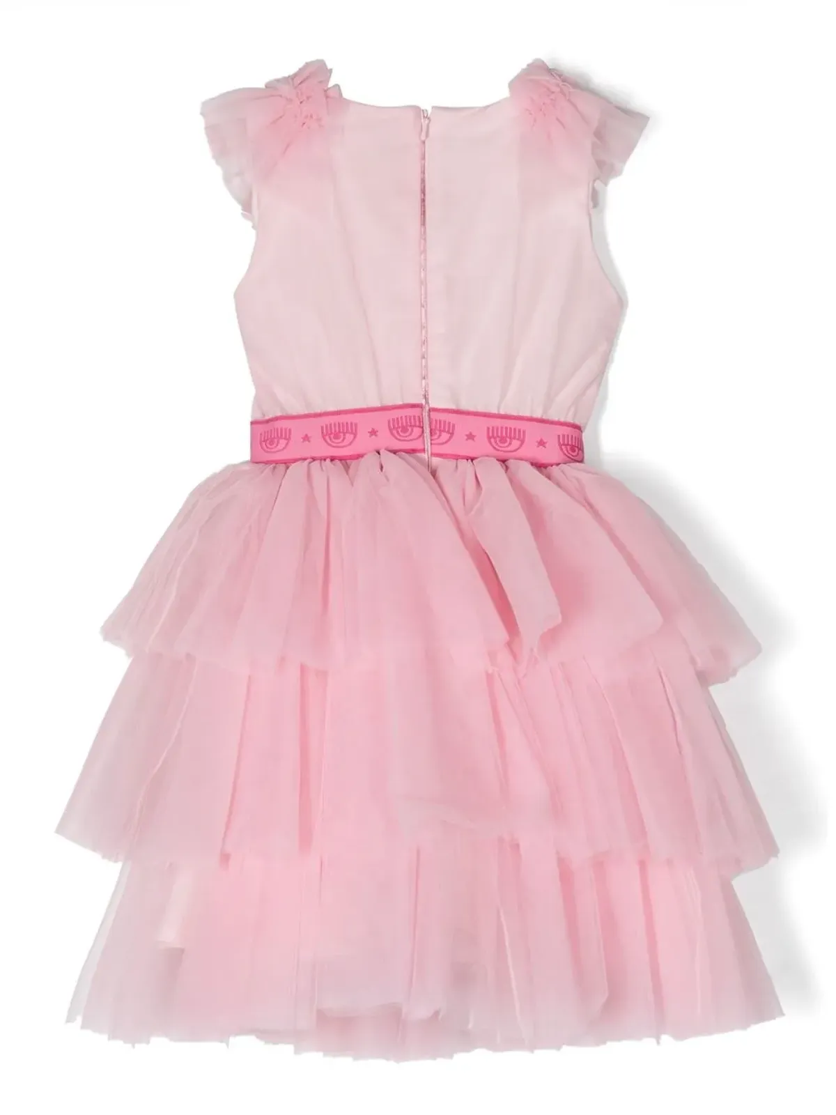 Chiara Ferragni Kids ラッフルロゴドレス - ピンク - 画像2