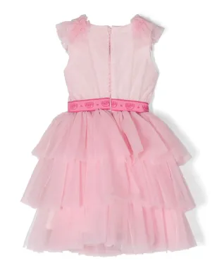 Chiara Ferragni Kids ラッフルロゴドレス - ピンク - サムネイル2