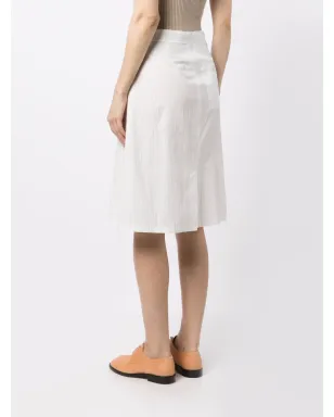 MM6 Maison Margiela ピンストライプ柄ミディスカート（ホワイト） - サムネイル4