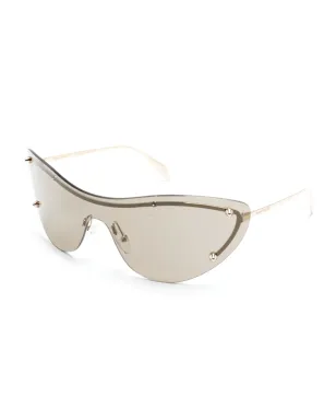 Alexander McQueen Eyewear Spike-stud detail cat-eye mask sunglasses - Gold - サムネイル2