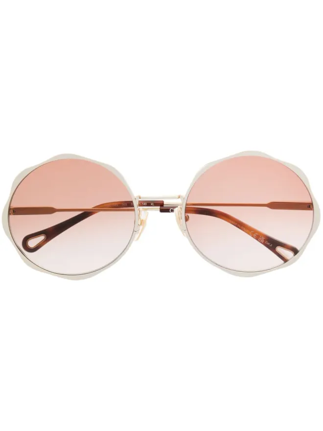 Chloé Eyewear Chloé Eyewear ロゴ入り丸型フレーム サングラスの商品画像
