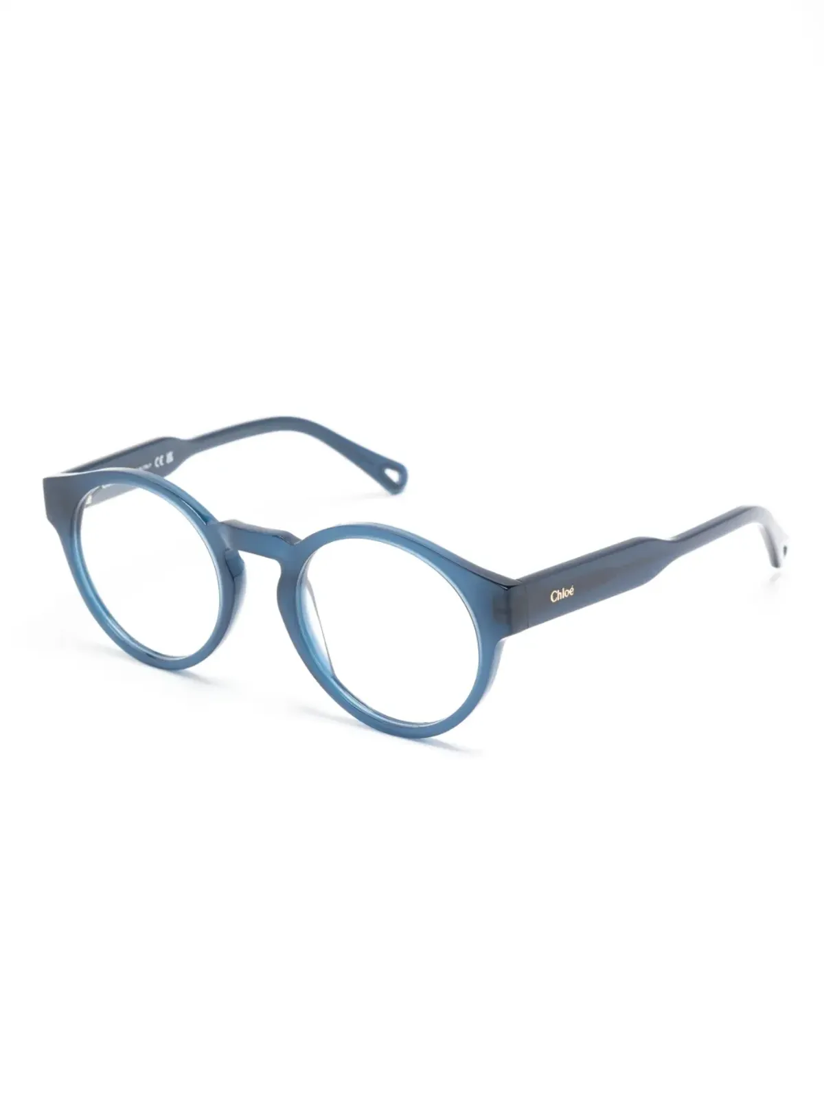 Chloé Eyewear ロゴプリント丸フレーム眼鏡 - 画像2