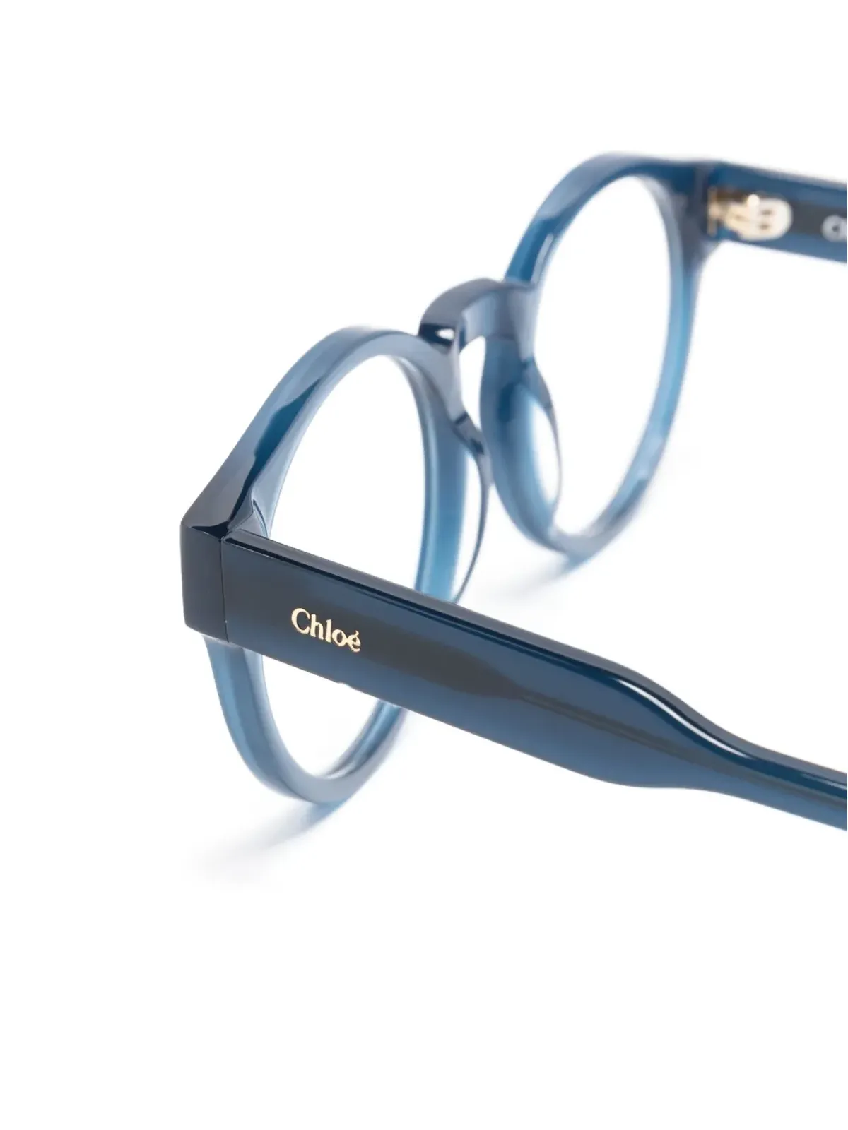 Chloé Eyewear ロゴプリント丸フレーム眼鏡 - 画像3