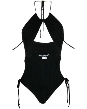 ANDREĀDAMO リブニットのカットアウトボディスーツ - サムネイル1