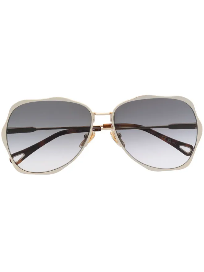 Chloé Eyewear Chloé Eyewear ロゴ入りパイロットフレームサングラスの商品画像