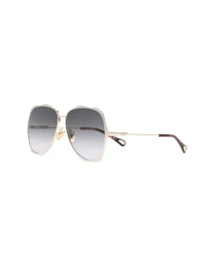 Chloé Eyewear ロゴ入りパイロットフレームサングラス - サムネイル2