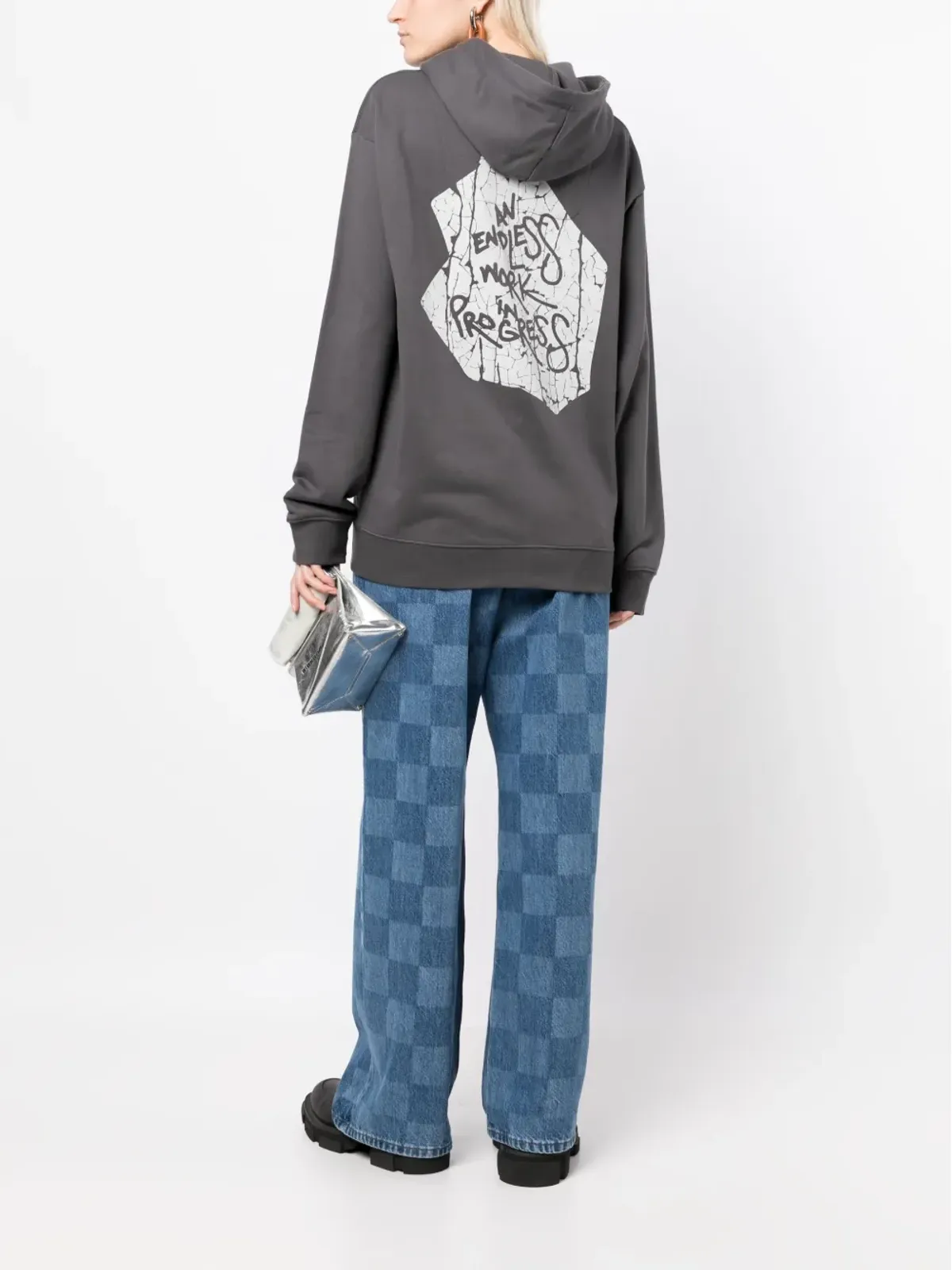 OBJECTS IV LIFE ロゴプリント コットン フーディー - 画像3