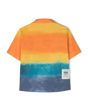 MSGM Kids パームツリー柄コットンシャツ - オレンジ - サムネイル2