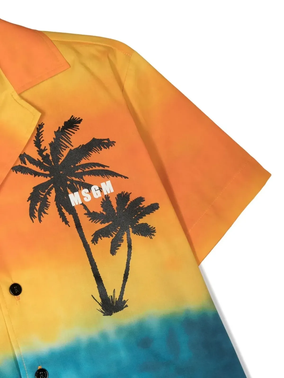 MSGM Kids パームツリー柄コットンシャツ - オレンジ - 画像3