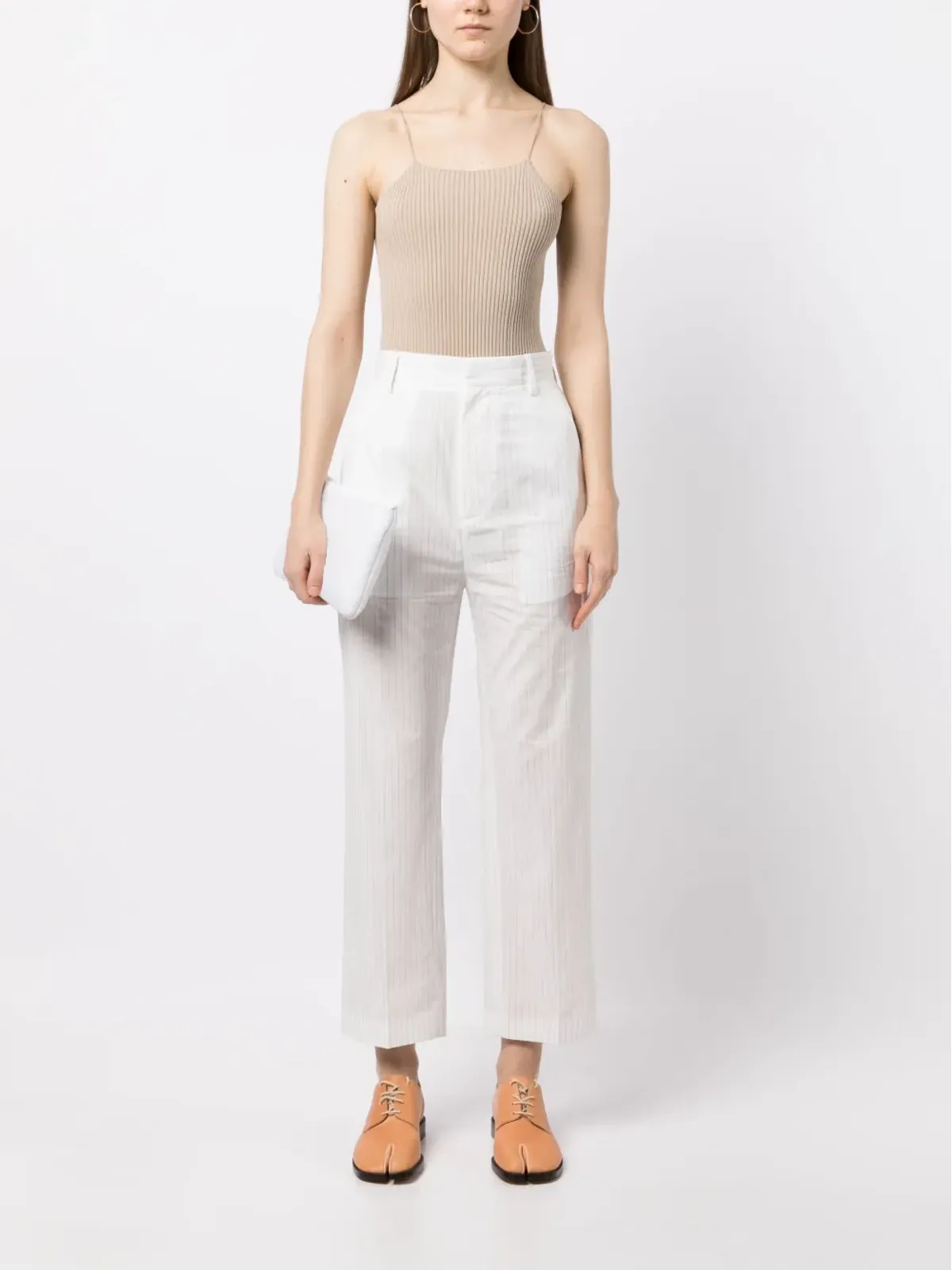 MM6 Maison Margiela ピンストライプ クロップドパンツ - 画像2