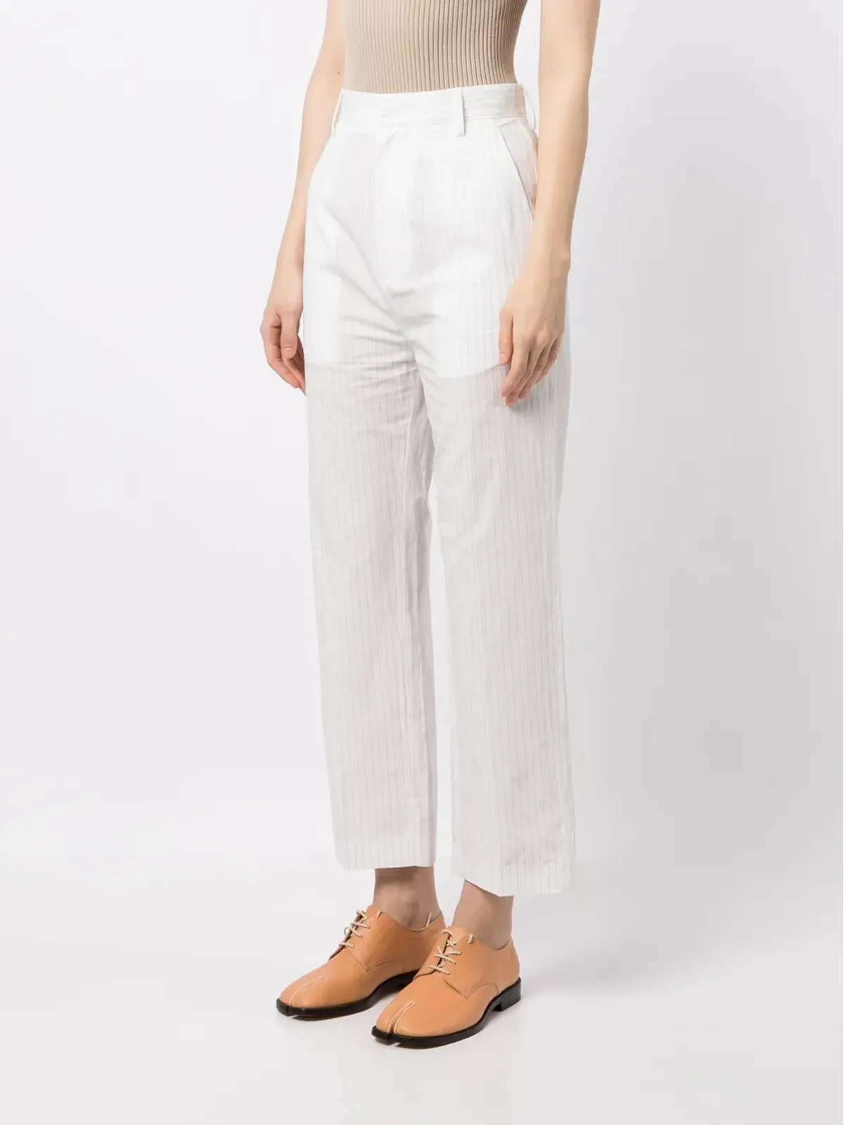 MM6 Maison Margiela ピンストライプ クロップドパンツ - 画像3