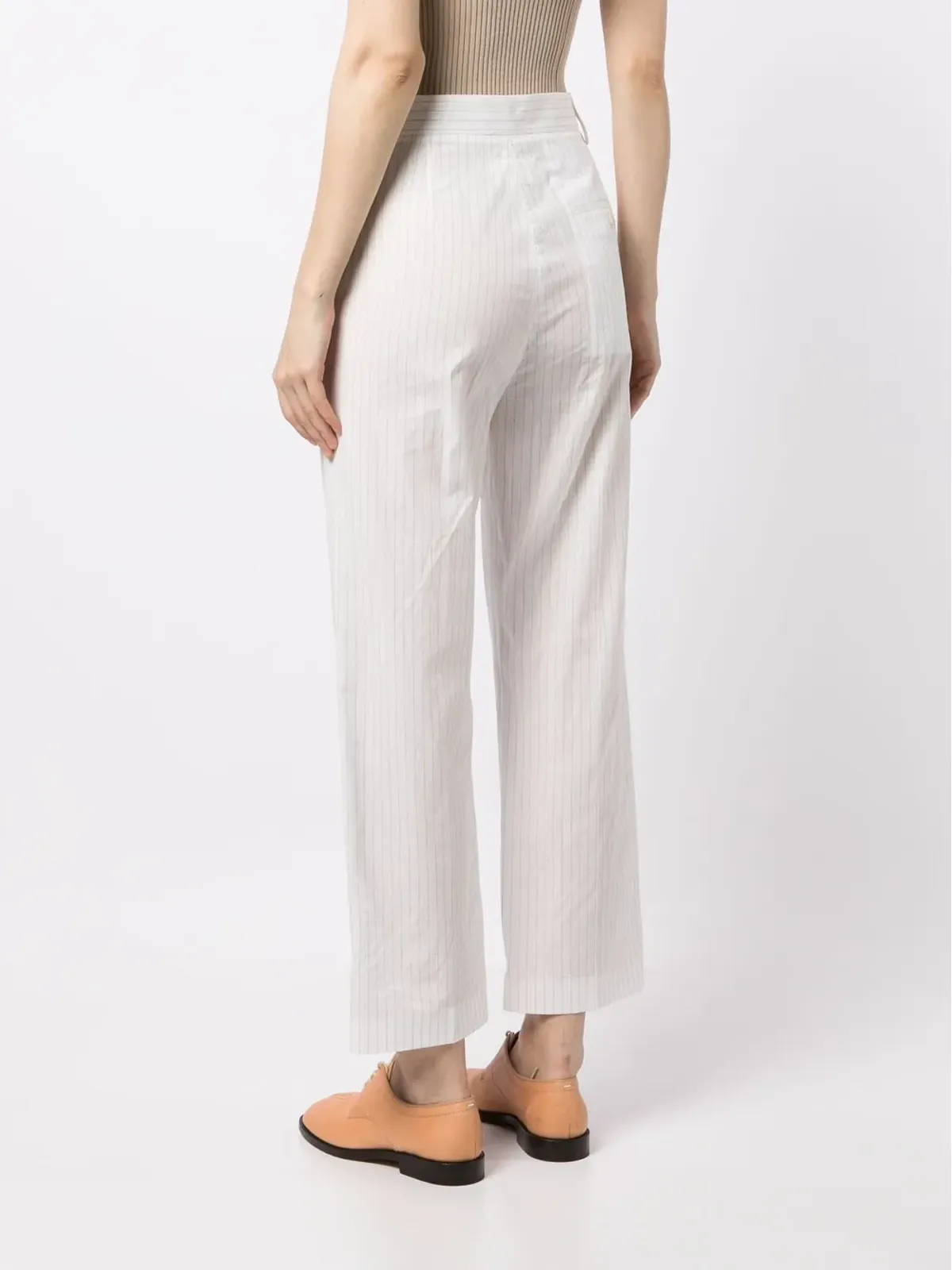 MM6 Maison Margiela ピンストライプ クロップドパンツ - 画像4