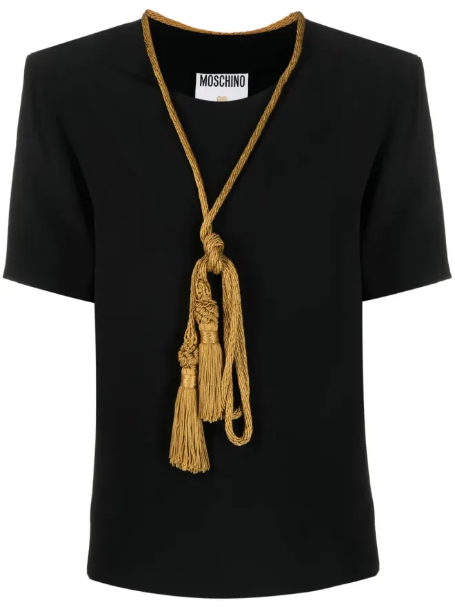Moschino Pre-Owned Moschino Pre-Owned コードディテール Tシャツ - ブラックの商品画像