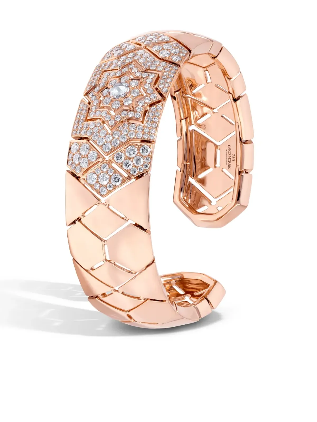 David Morris 18kt ローズゴールド Astra ダイヤモンド カフブレスレット - ピンク - 画像3