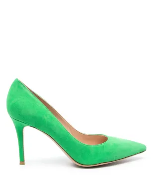 Gianvito Rossi suede stiletto pumps - Green - サムネイル1