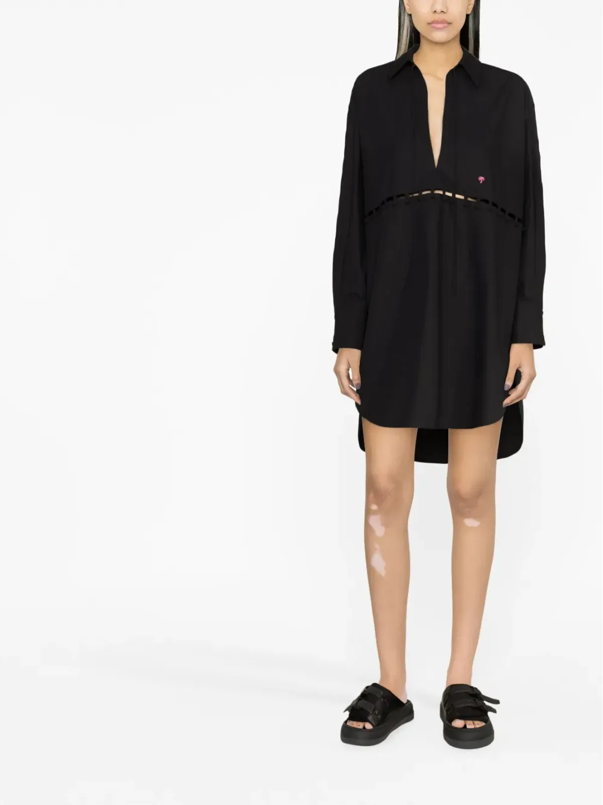 Palm Angels カットアウトシャツドレス - 画像2