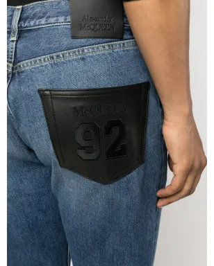 Alexander McQueen アップリケディテールのストレートレッグジーンズ ブルー - サムネイル5