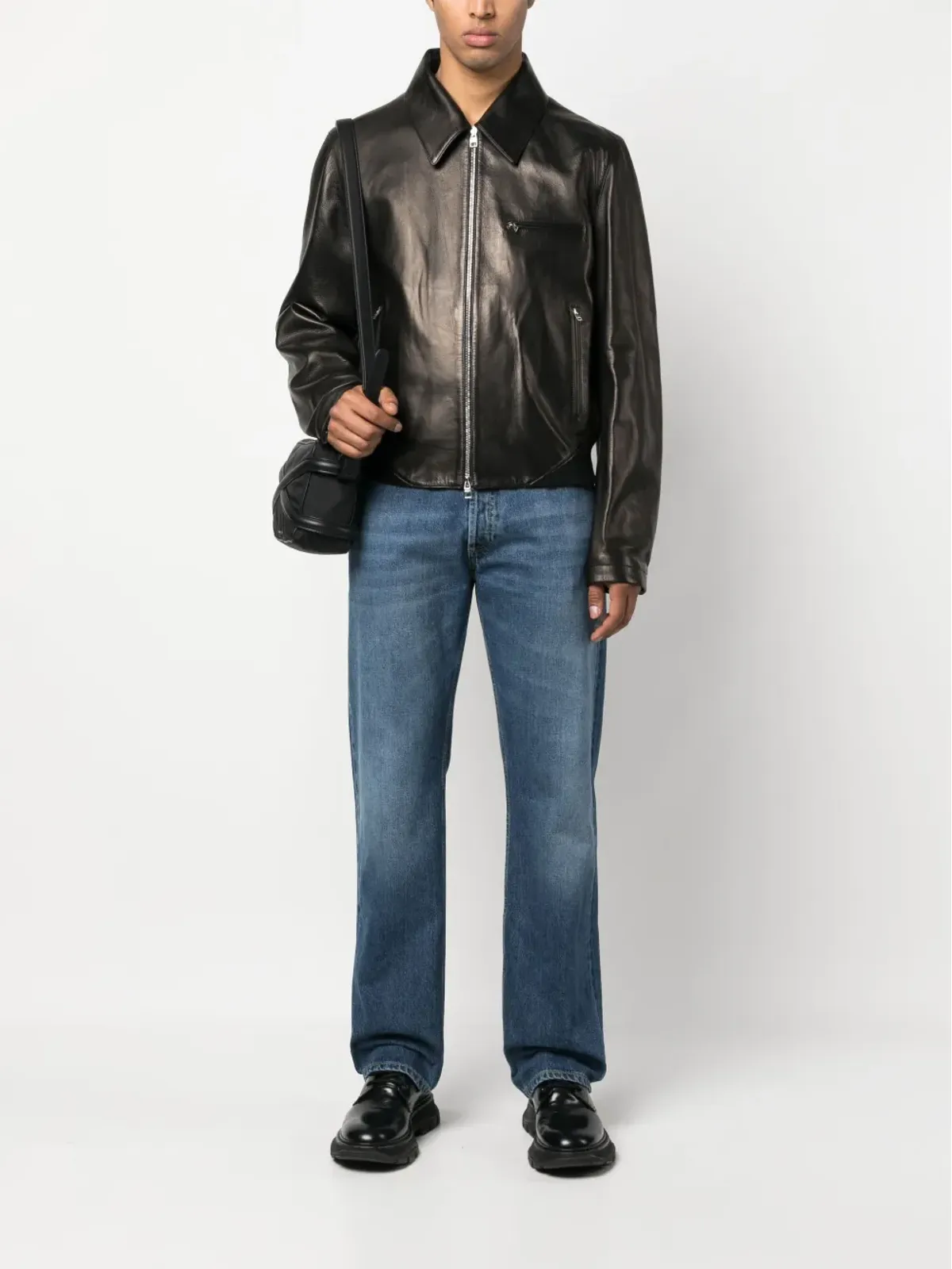 Alexander McQueen アップリケディテールのストレートレッグジーンズ ブルー - 画像2