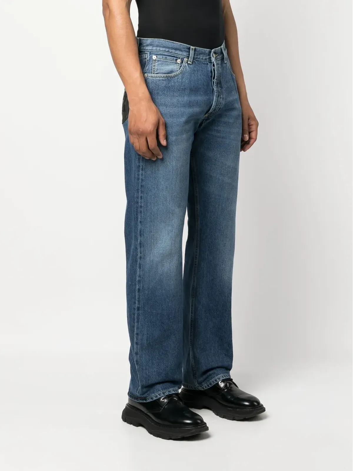 Alexander McQueen アップリケディテールのストレートレッグジーンズ ブルー - 画像3