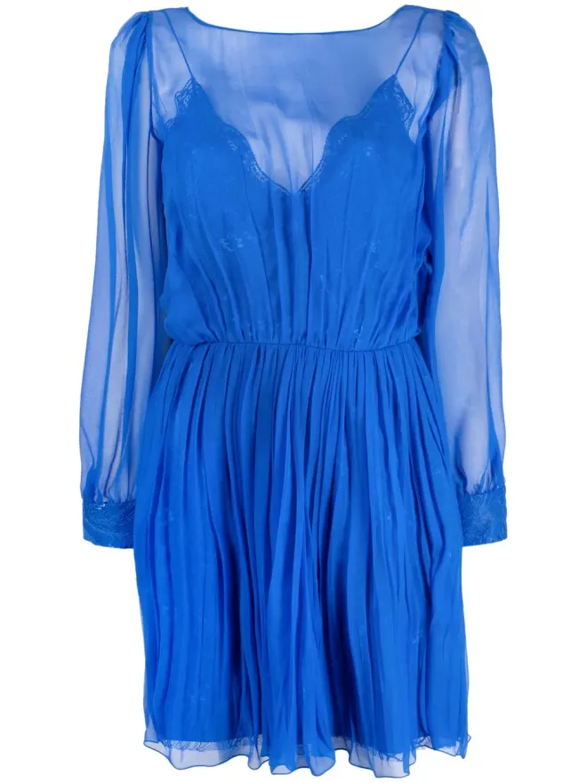 Alberta Ferretti Alberta Ferretti レイヤードシルクミニドレスの商品画像