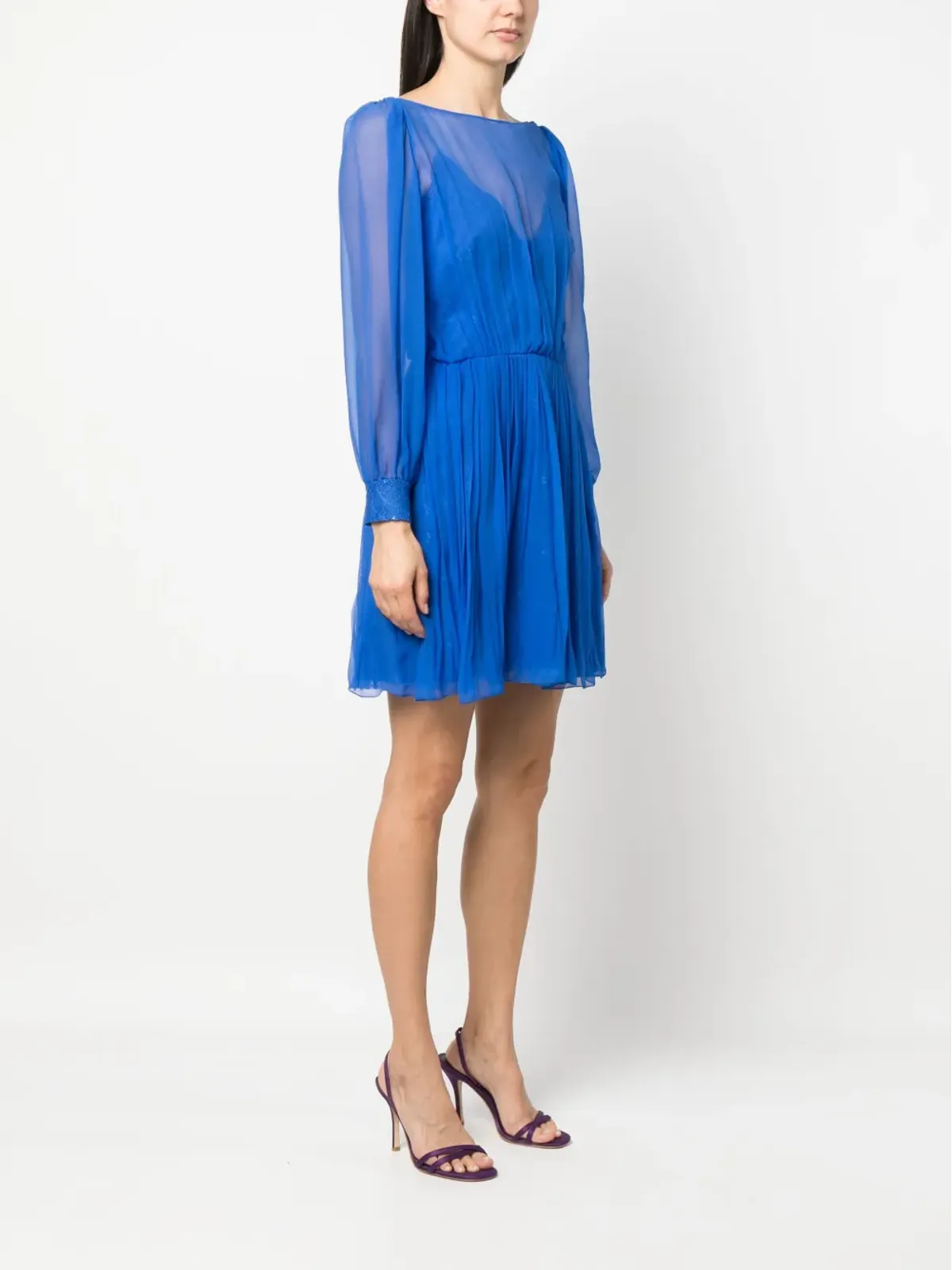 Alberta Ferretti レイヤードシルクミニドレス - 画像3