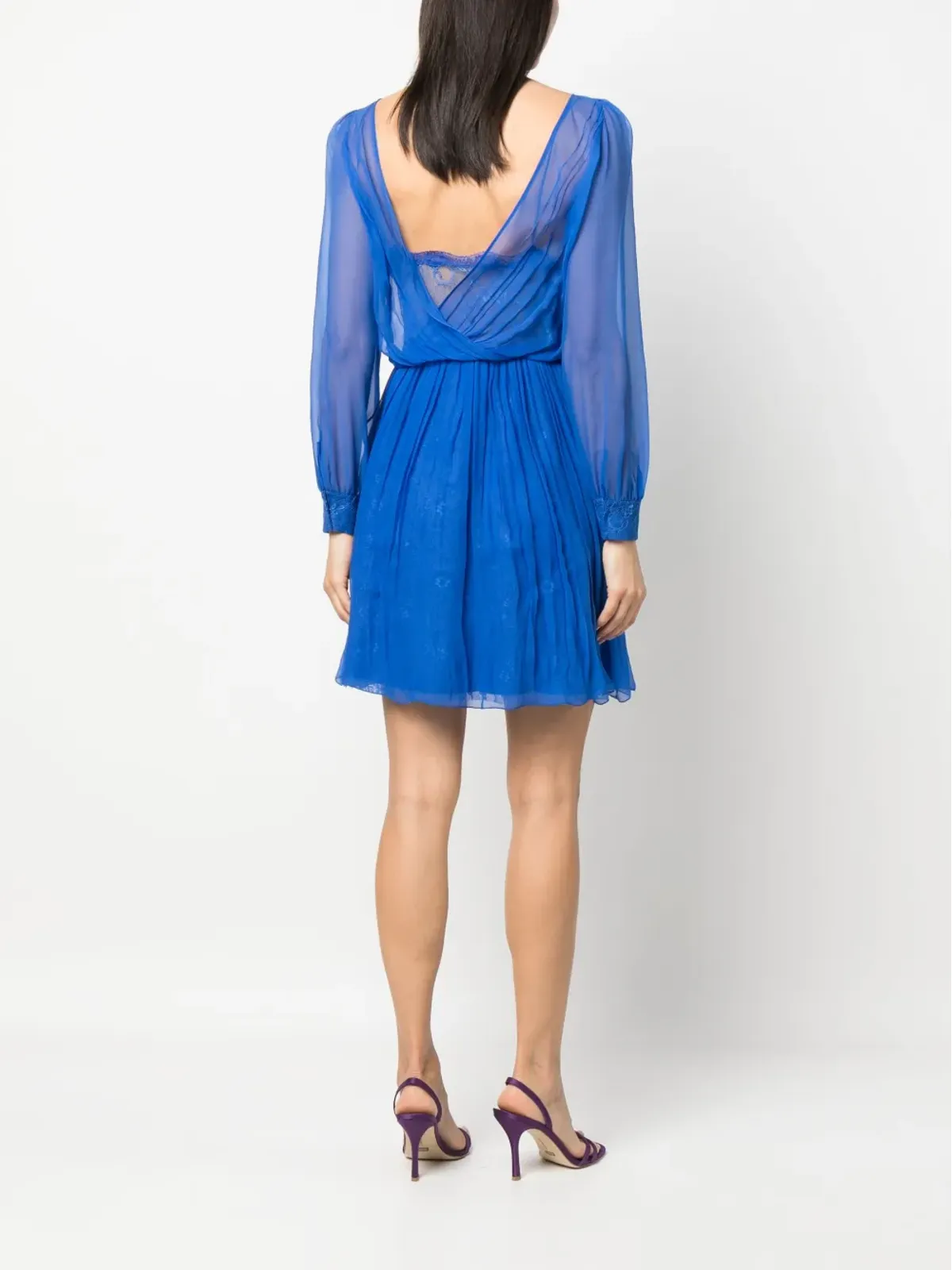 Alberta Ferretti レイヤードシルクミニドレス - 画像4