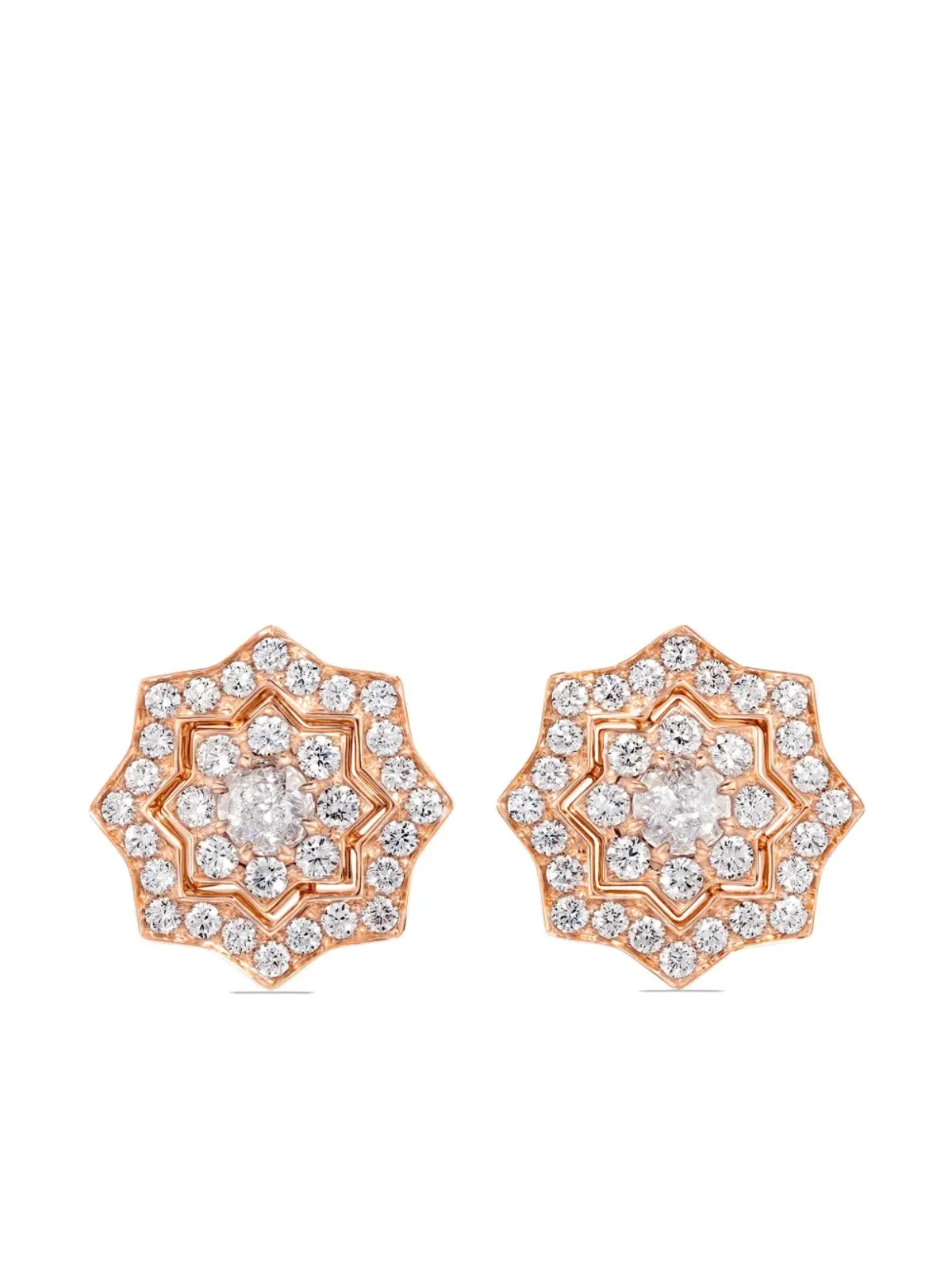 David Morris アストラ ダイヤモンド スタッド ピアス 18K ローズゴールド - 画像1