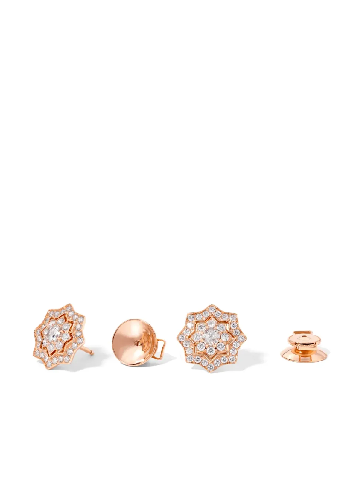 David Morris アストラ ダイヤモンド スタッド ピアス 18K ローズゴールド - 画像2