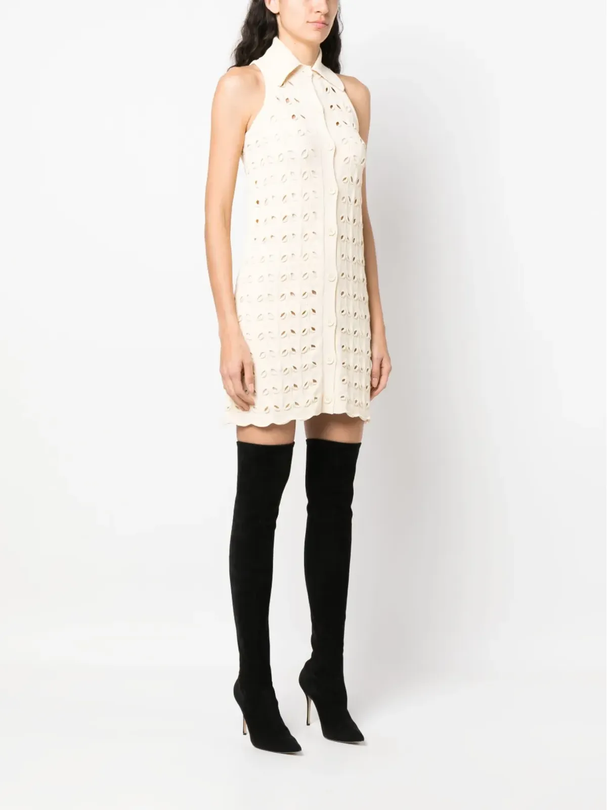 Sportmax リボロ crochet ショートドレス - Neutrals - 画像3