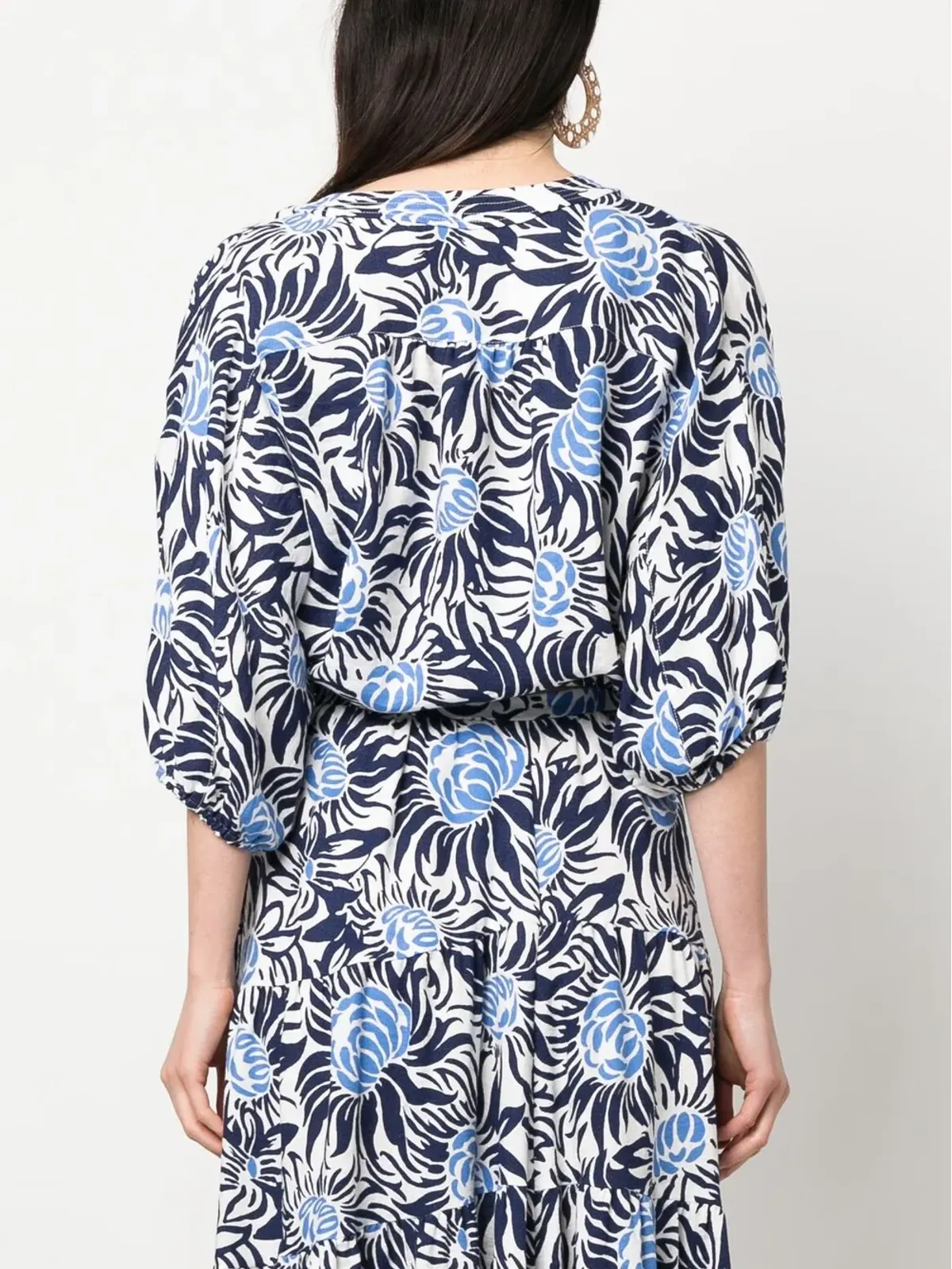 DVF Diane von Furstenberg 花柄プリント クロップドトップ - 画像4