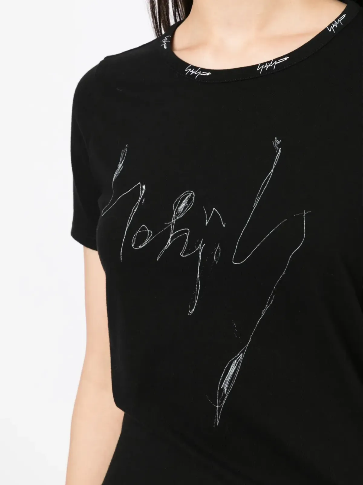Yohji Yamamoto イラストプリント ロゴ刺繍 Tシャツ - 画像5
