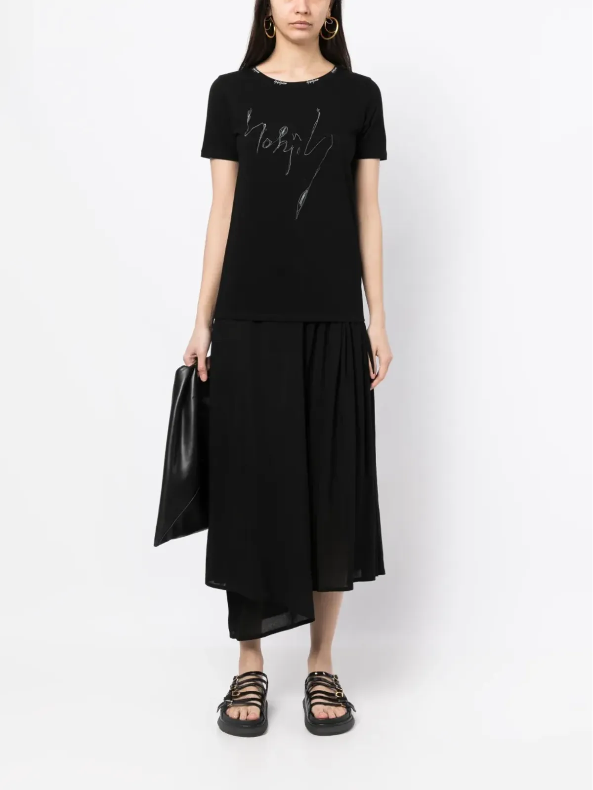 Yohji Yamamoto イラストプリント ロゴ刺繍 Tシャツ - 画像2