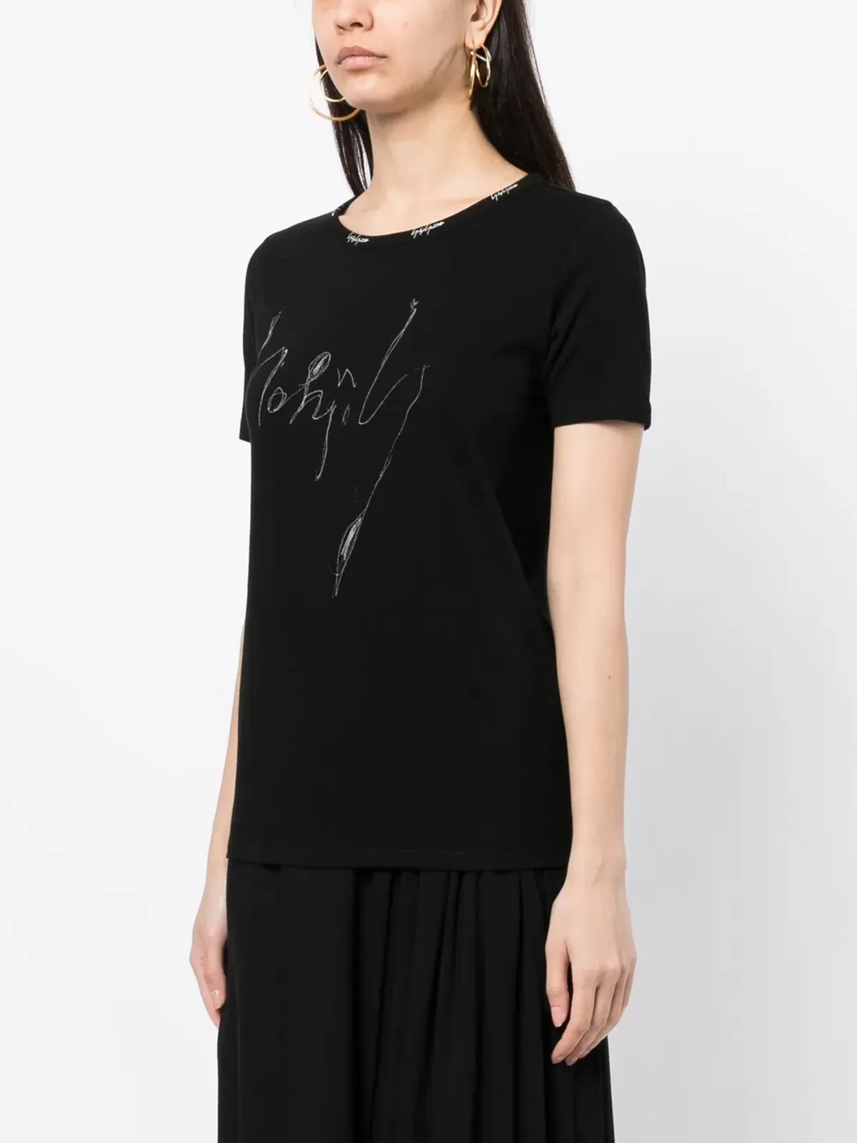 Yohji Yamamoto イラストプリント ロゴ刺繍 Tシャツ - 画像3