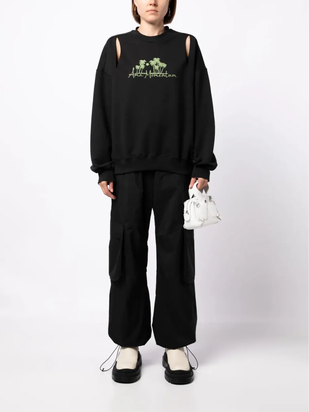J Koo カットアウトディテールのスウェットシャツ ブラック - 画像2