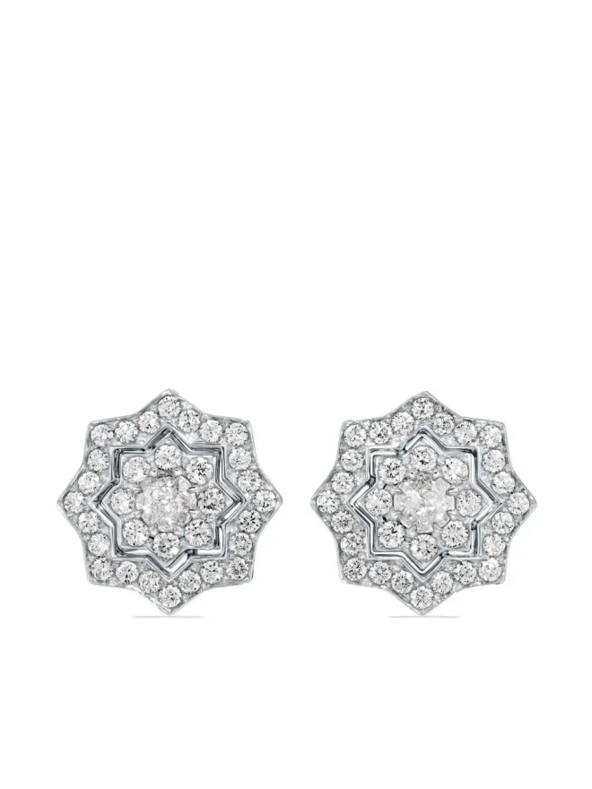 David Morris David Morris 18kt white gold Astra diamond stud earrings - Silverの商品画像