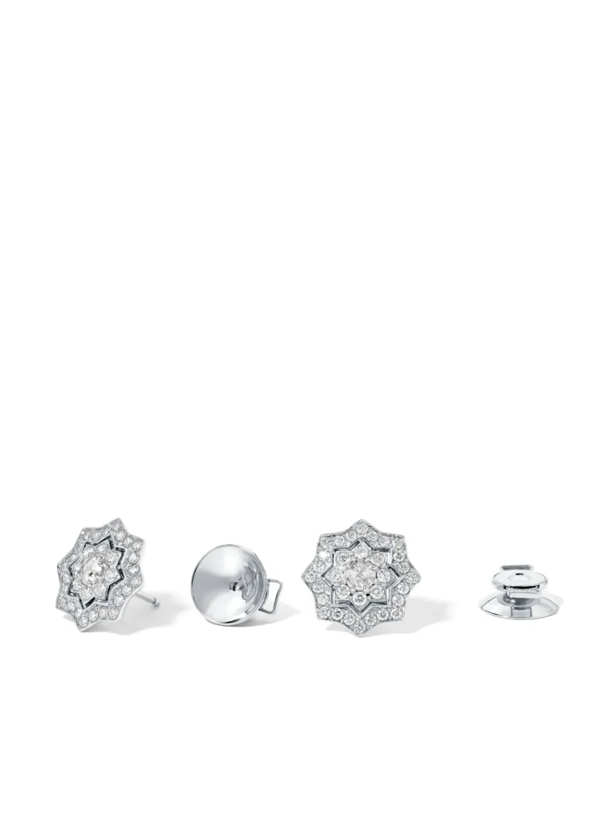 David Morris 18kt white gold Astra diamond stud earrings - Silver - 画像2