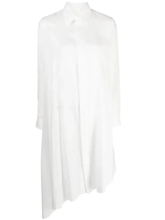 YOHJI YAMAMOTO Yohji Yamamoto ドレープディテールのアシンメトリードレスの商品画像