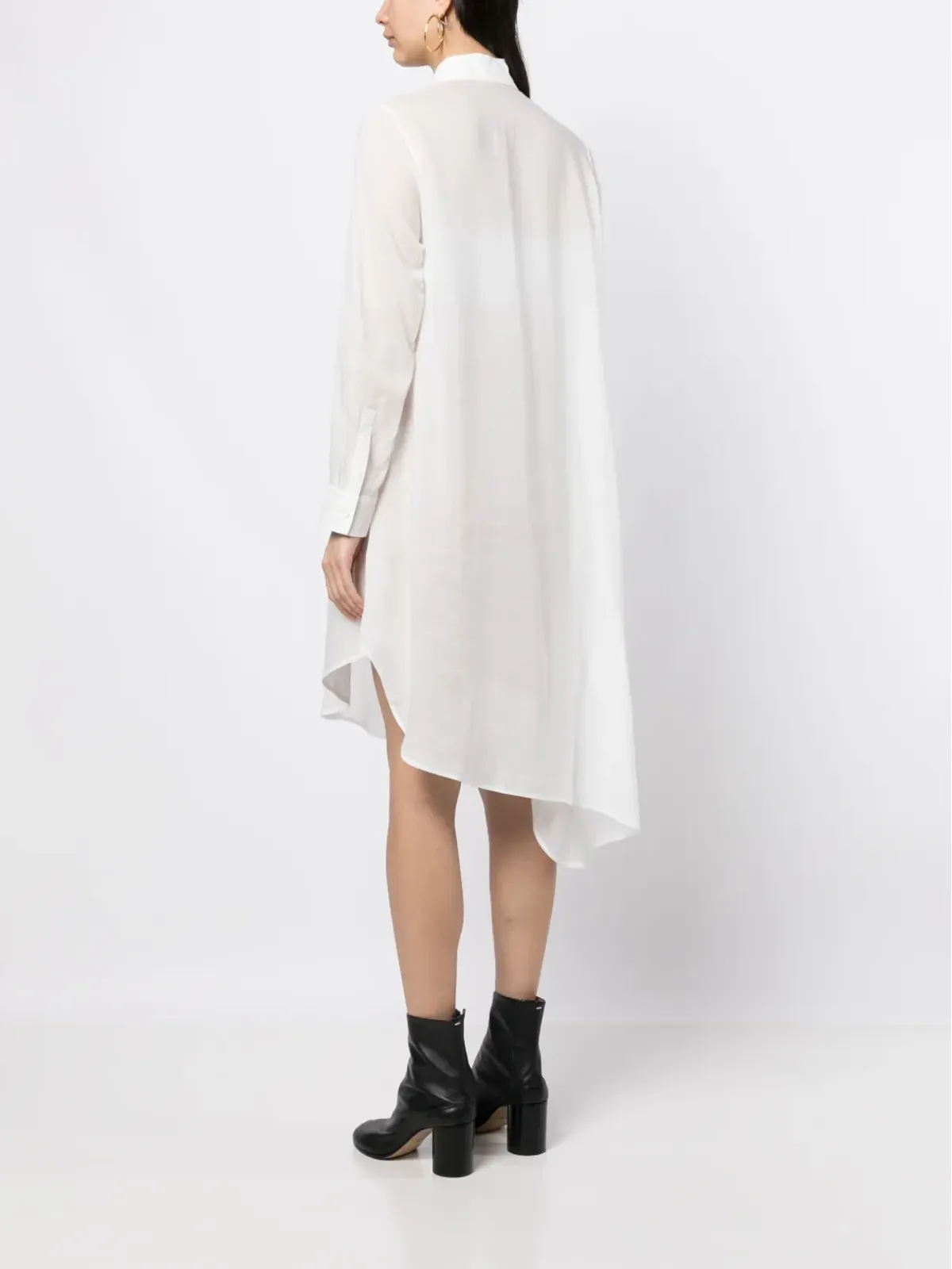 Yohji Yamamoto ドレープディテールのアシンメトリードレス - 画像4