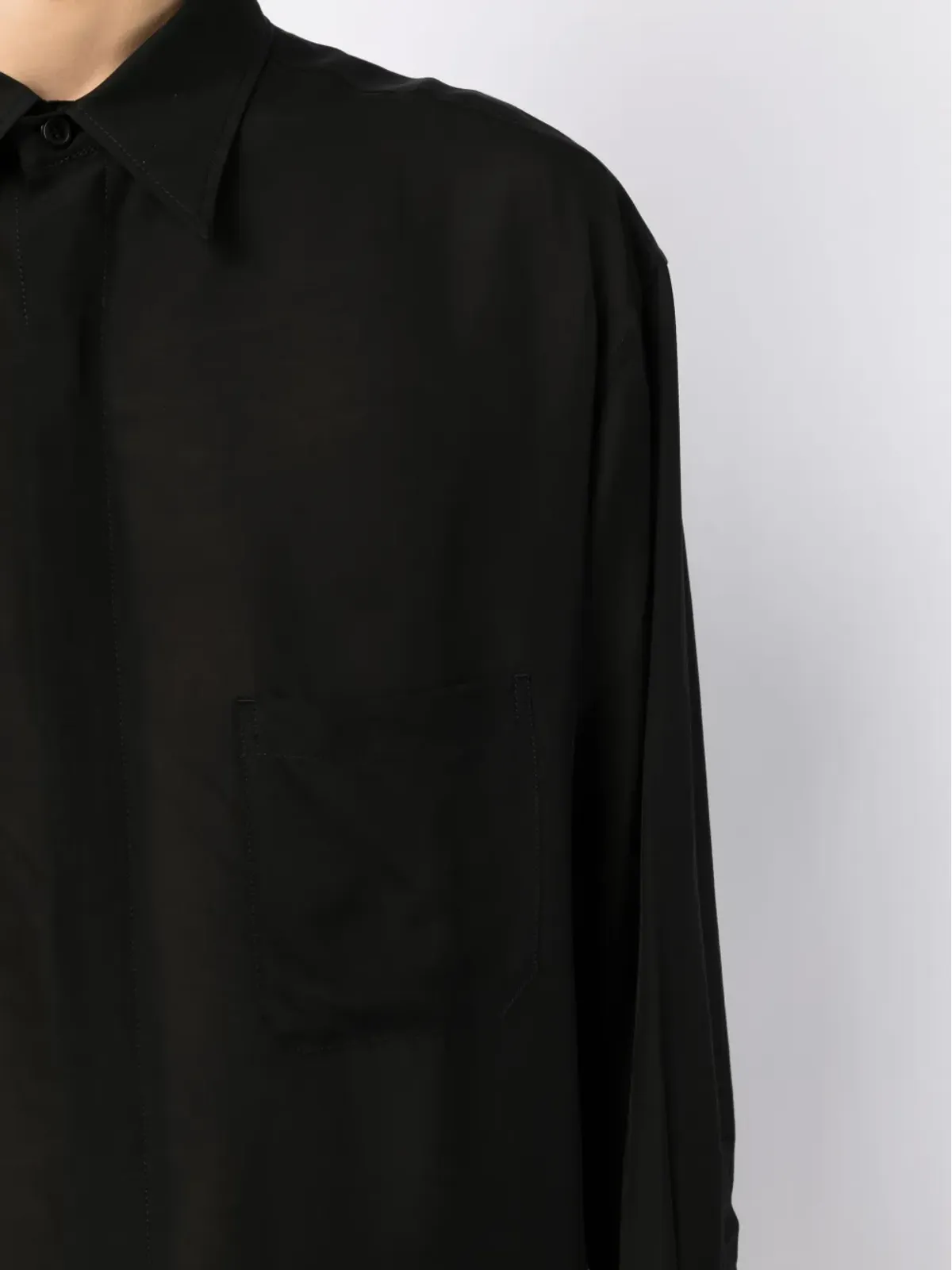 Yohji Yamamoto シアー仕上げ ロングシャツ - 画像5