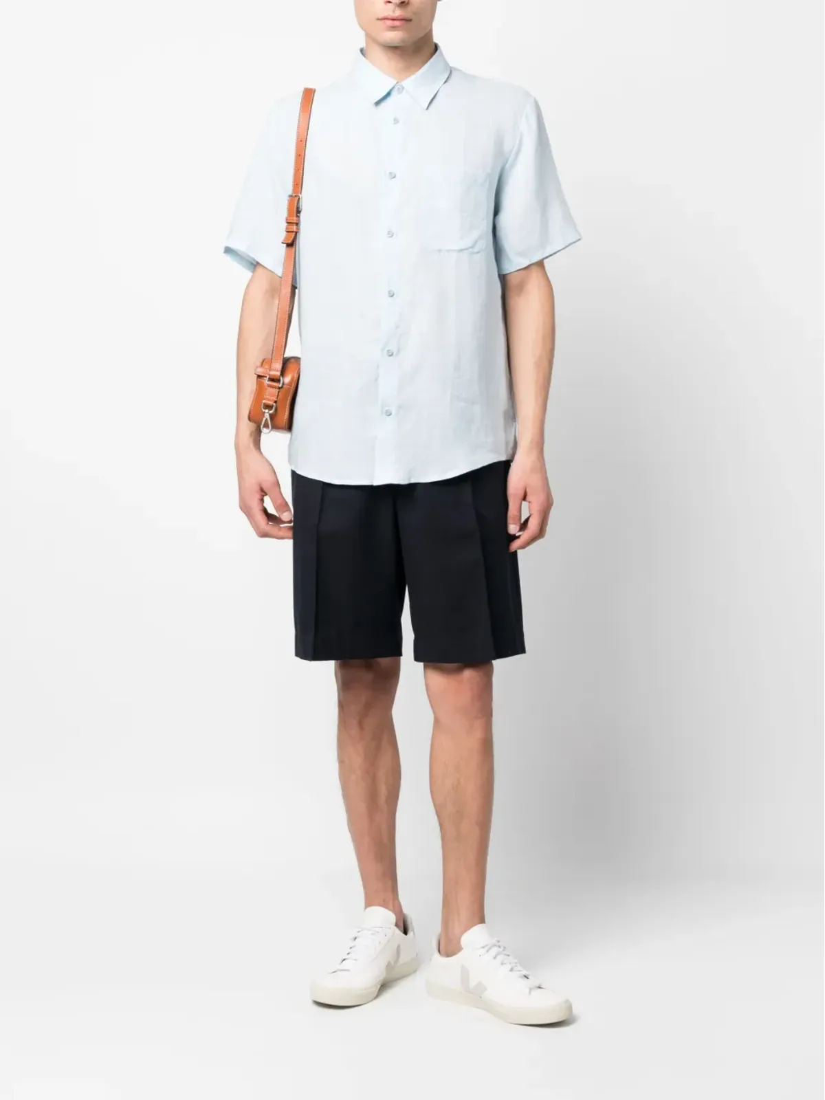 A.P.C. 半袖リネンシャツ ブルー - 画像2