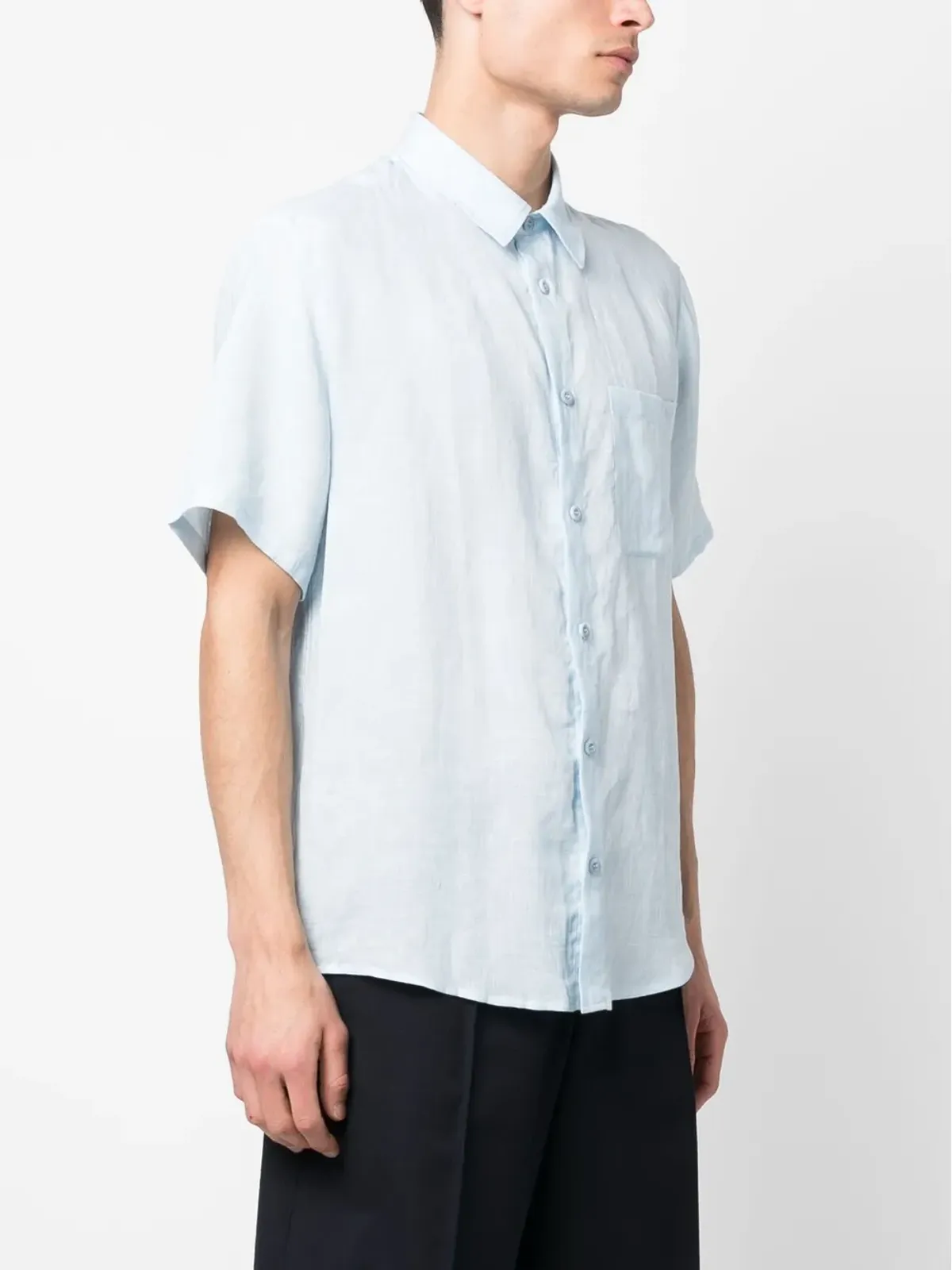 A.P.C. 半袖リネンシャツ ブルー - 画像3
